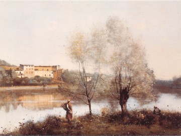 Featured is a postcard image of a landscape painting:  Jean Baptiste Camille's "Ville d'Avray".  The original unused postcard is for sale in The unltd.com Store.